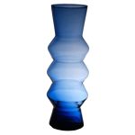 Vase ERCELINA aus Glas, recycelt, klar-blau, 36cm, Ø13cm