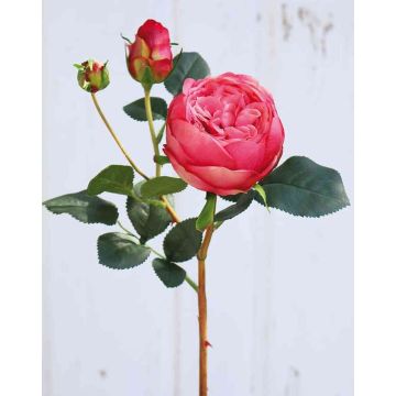 Umělá růže stolistá MIRETTA, růžová, 60cm, Ø3-9cm